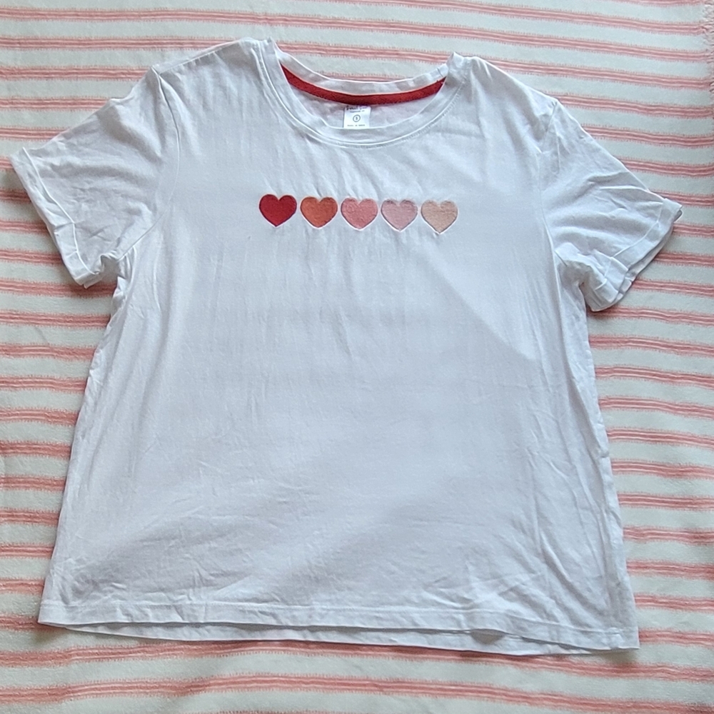 Sweet Soul Co White Short Sleeve Tee with Hearts
